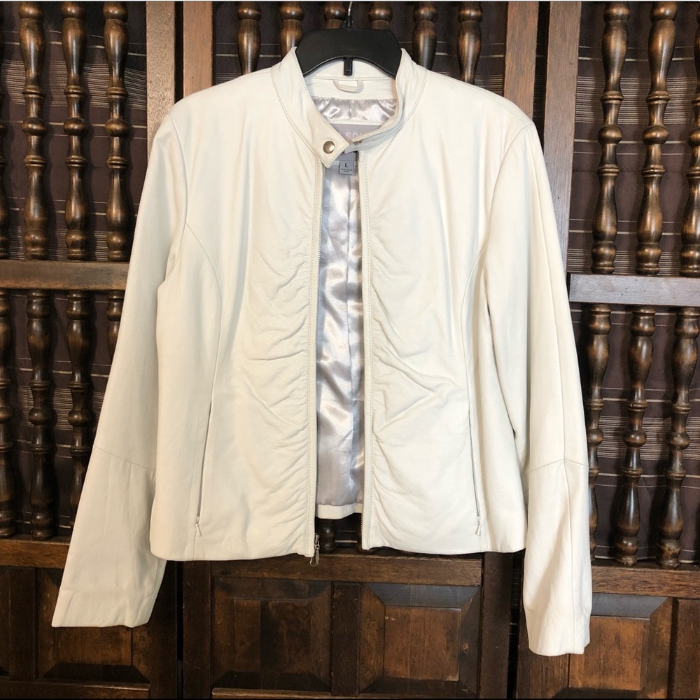 Wilson Maxima Leather Jacket sz L Gathered soft genuine leather